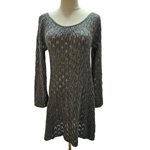 Calypso Christiane‎ Celle Size XS Wool Cashmere Sweater Dress Open Knit Sparkle
